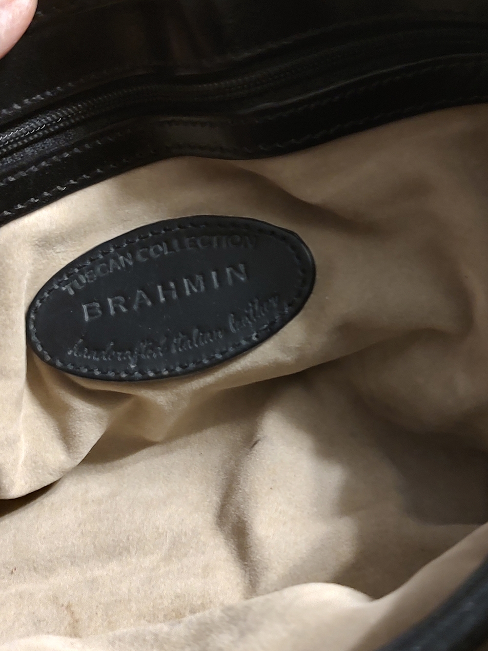 Vintage Brown and Black Leather Satchel Handbag - Unbranded - Picture 10 of 12